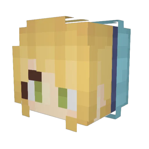 saberqsx Minecraft avatar head, 3D render