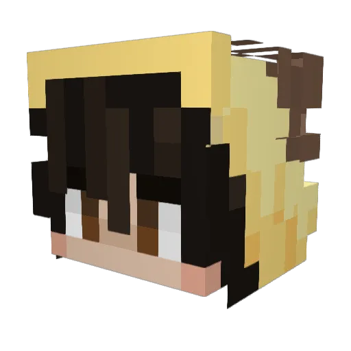 saccharides Minecraft avatar head, 3D render