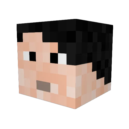 sacknubwetty Minecraft avatar head, 3D render