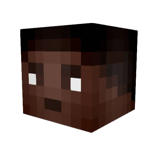 sacmadic Minecraft avatar head, 3D render