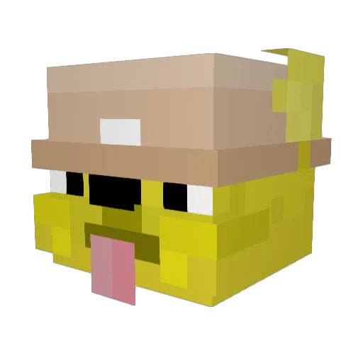 sacret_5 Minecraft avatar head, 3D render