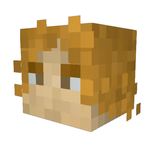 sadikasouet Minecraft avatar head, 3D render
