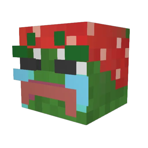 sadmatio Minecraft avatar head, 3D render
