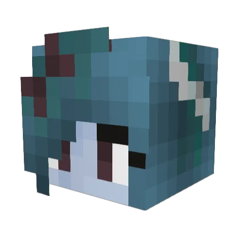 sadness Minecraft avatar head, 3D render