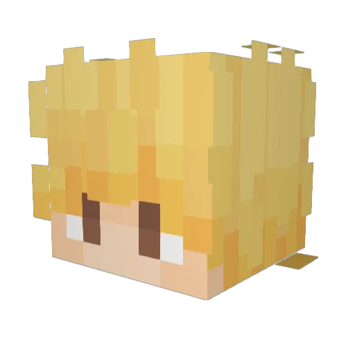 sadpling Minecraft avatar head, 3D render