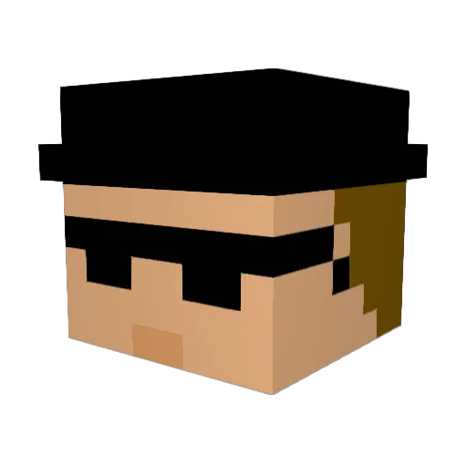 sadrat Minecraft avatar head, 3D render