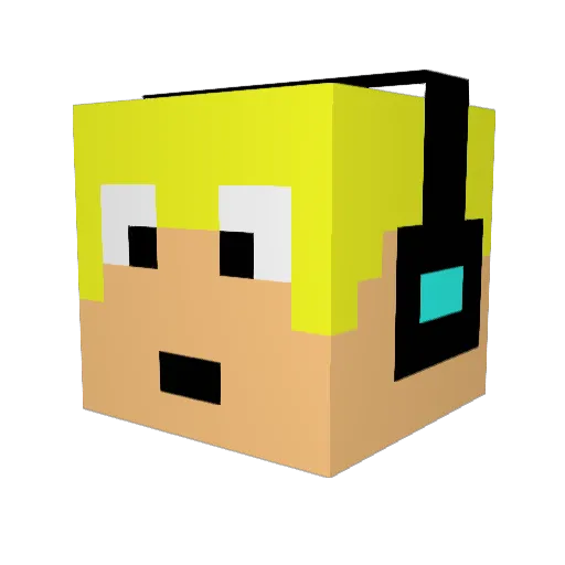 safcnoob Minecraft avatar head, 3D render