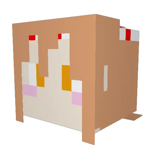 saginowataru Minecraft avatar head, 3D render