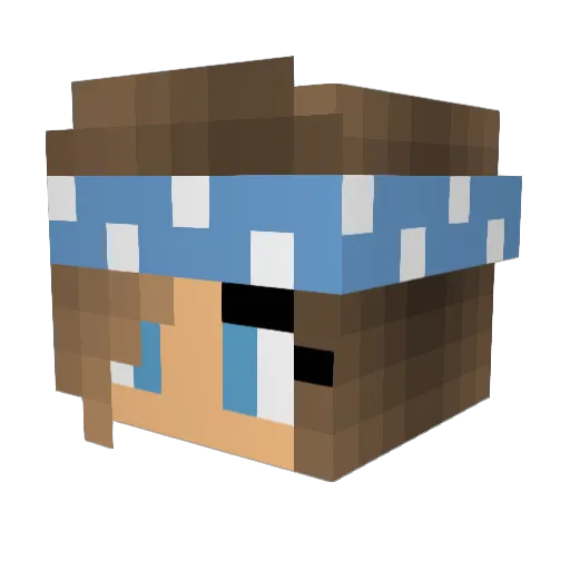sahara_cute Minecraft avatar head, 3D render