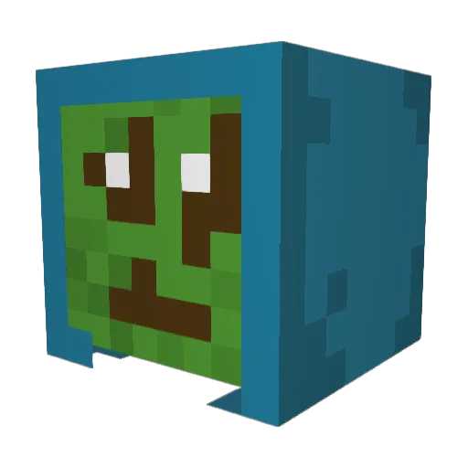 saintvro Minecraft avatar head, 3D render