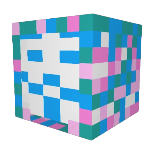 saitama34BH Minecraft avatar head, 3D render