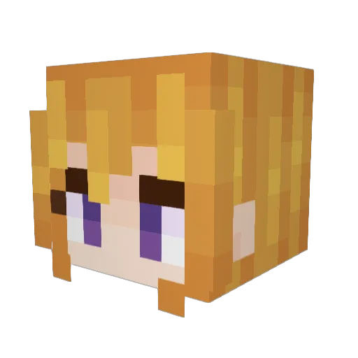 sakahana Minecraft avatar head, 3D render