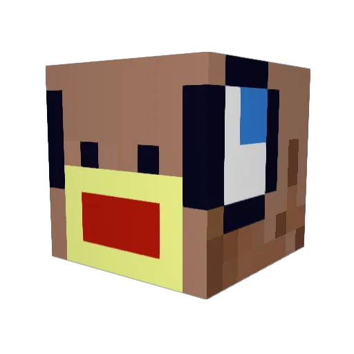 sakana1 Minecraft avatar head, 3D render