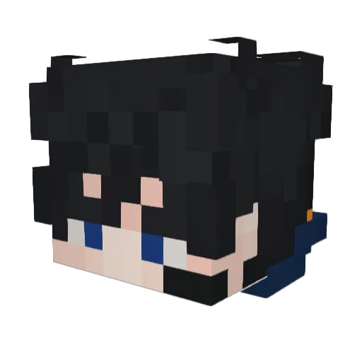sakana_B Minecraft avatar head, 3D render