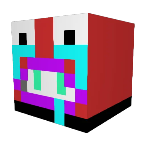 sakana_got Minecraft avatar head, 3D render