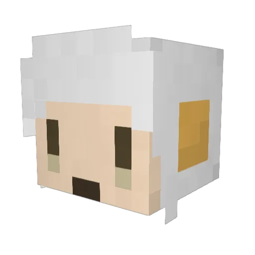 sakichilly Minecraft avatar head, 3D render