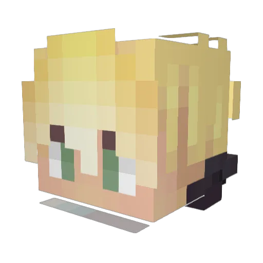 sakiikasa Minecraft avatar head, 3D render