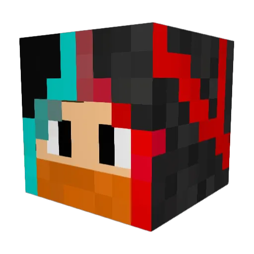 sakipaki Minecraft avatar head, 3D render