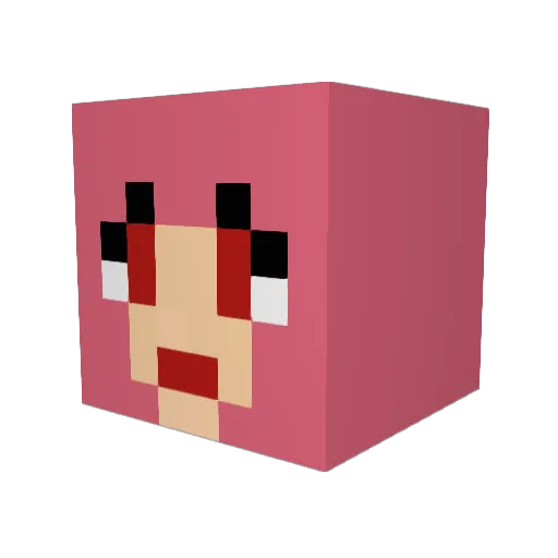 sakipin Minecraft avatar head, 3D render