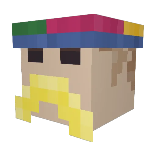 sakisrunt Minecraft avatar head, 3D render
