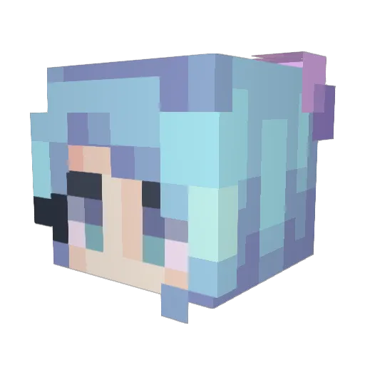 sakuracool Minecraft avatar head, 3D render