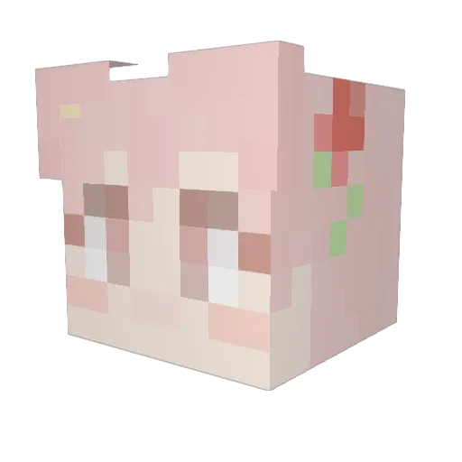 sakuradama Minecraft avatar head, 3D render