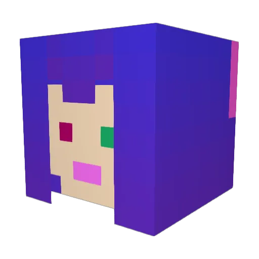 sakurai_ Minecraft avatar head, 3D render
