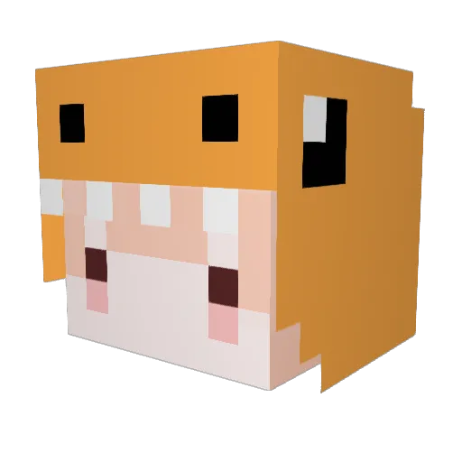 sakuraiq Minecraft avatar head, 3D render