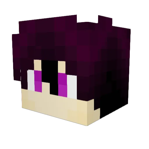 sakurakung Minecraft avatar head, 3D render
