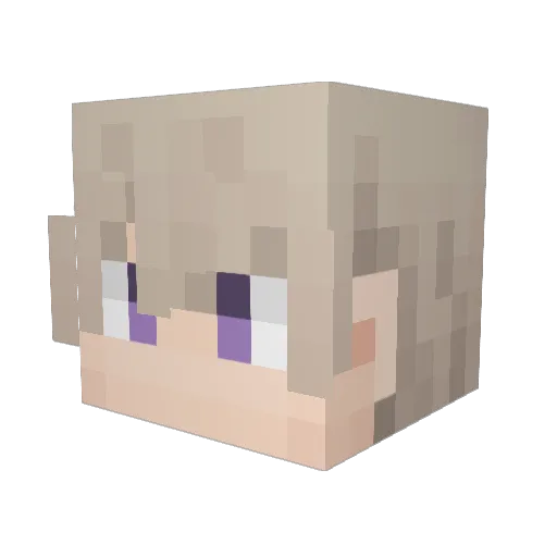 sakurifas Minecraft avatar head, 3D render