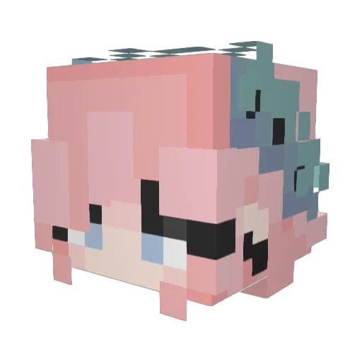 sakyee Minecraft avatar head, 3D render