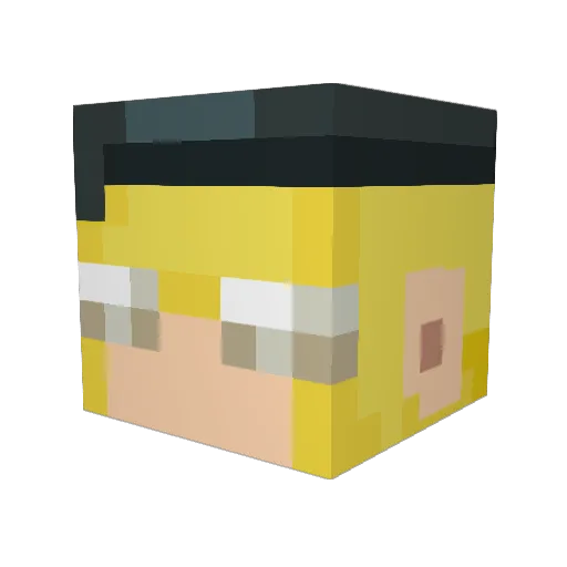saltista Minecraft avatar head, 3D render