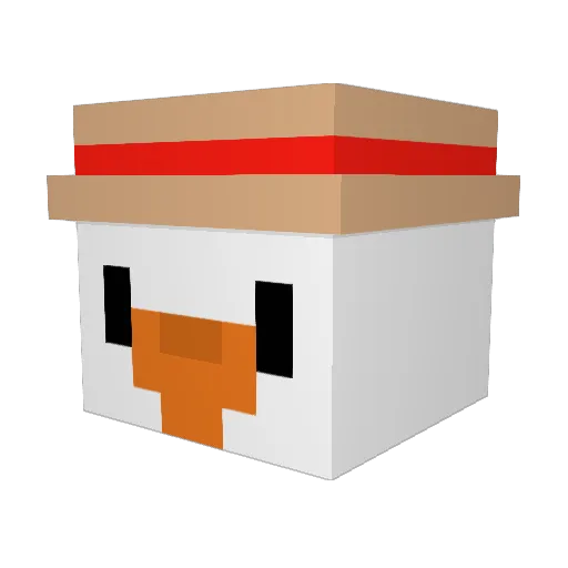 salty_red Minecraft avatar head, 3D render