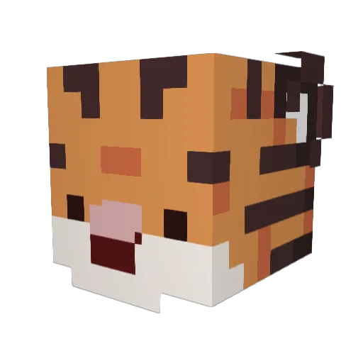 saltyytiger Minecraft avatar head, 3D render