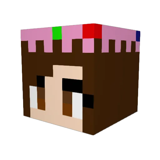 sam_zed Minecraft avatar head, 3D render