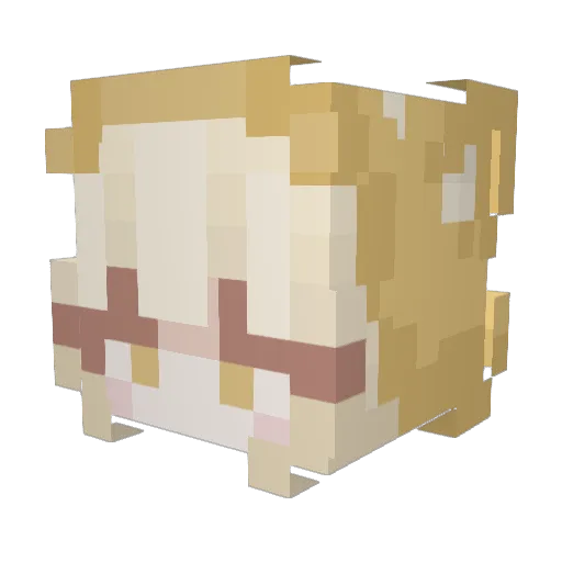 samanfaaa Minecraft avatar head, 3D render