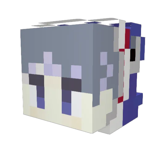 samehara Minecraft avatar head, 3D render