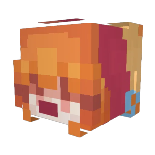 samhuiin Minecraft avatar head, 3D render