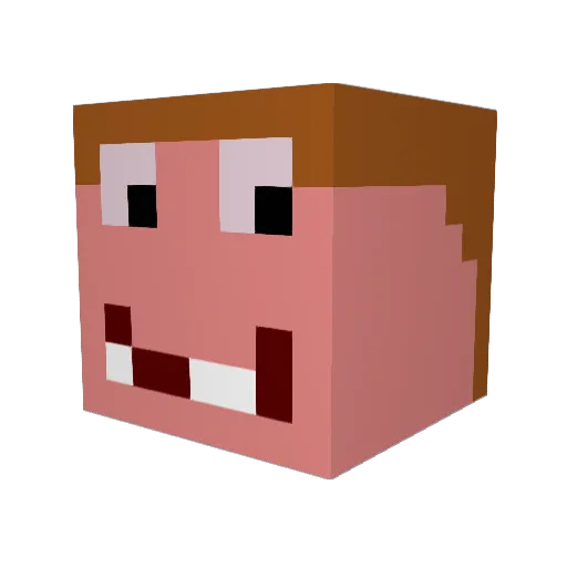 samines Minecraft avatar head, 3D render