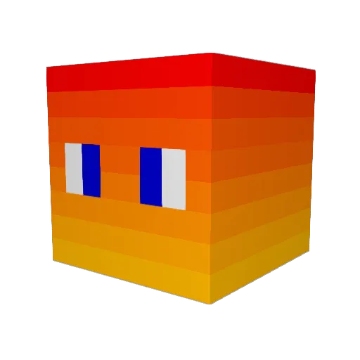 samo Minecraft avatar head, 3D render