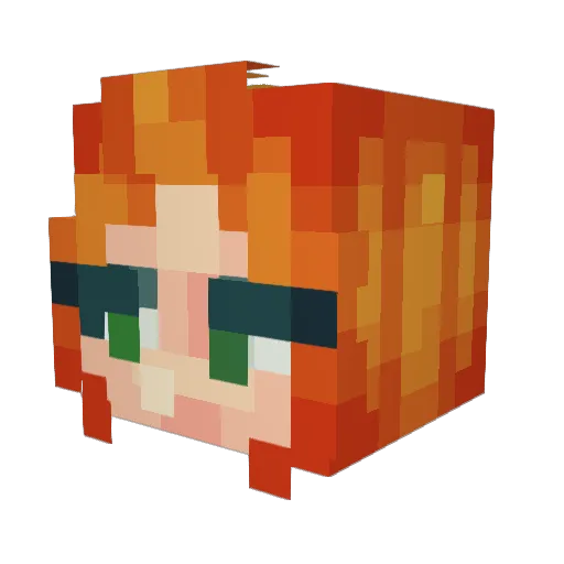 samsamle Minecraft avatar head, 3D render