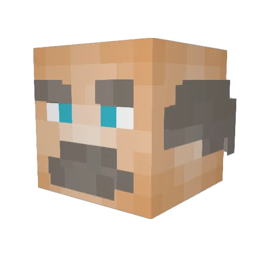samuelradaeli Minecraft avatar head, 3D render