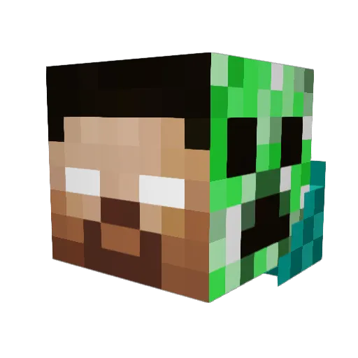 samuraineko Minecraft avatar head, 3D render