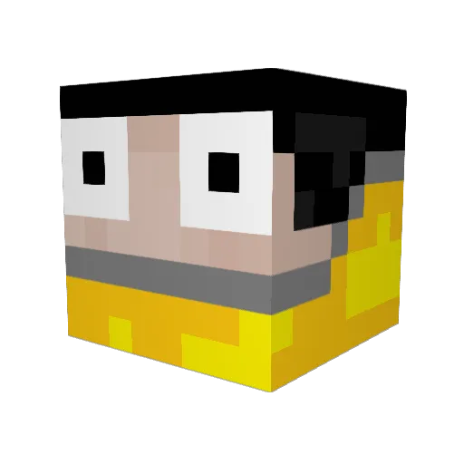 samuraiperu Minecraft avatar head, 3D render