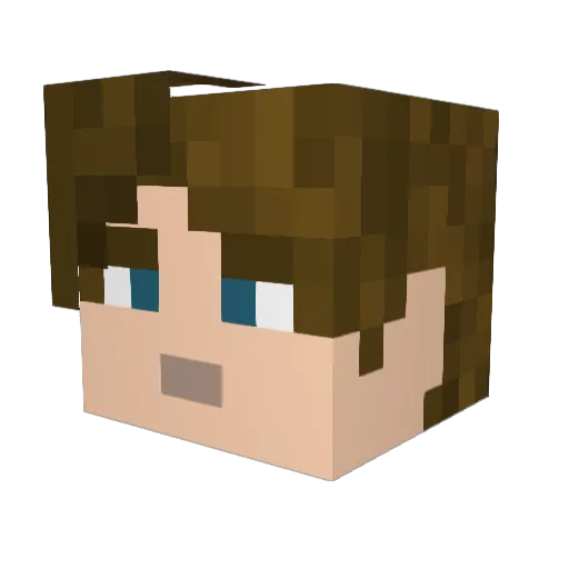 samwisegangreen Minecraft avatar head, 3D render