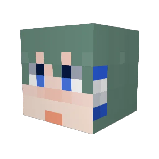 sanaponGray Minecraft avatar head, 3D render