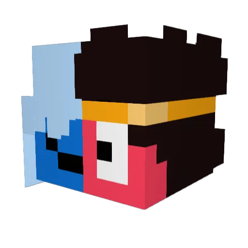 sandpaperz Minecraft avatar head, 3D render