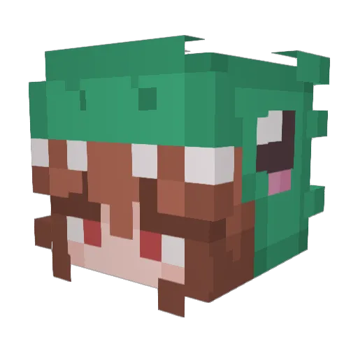 sandrassx Minecraft avatar head, 3D render