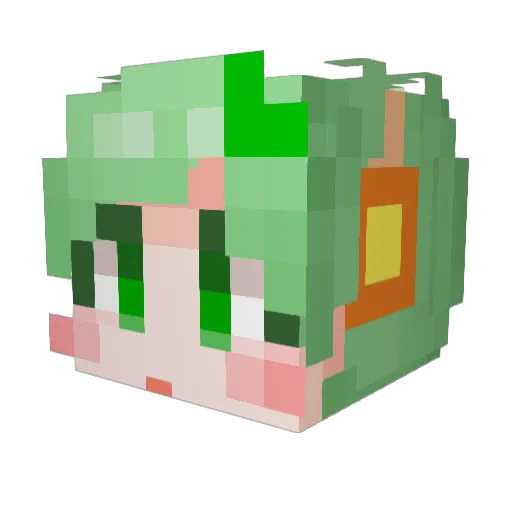 sangchufan Minecraft avatar head, 3D render