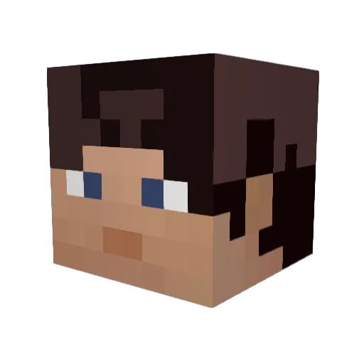 sangine Minecraft avatar head, 3D render